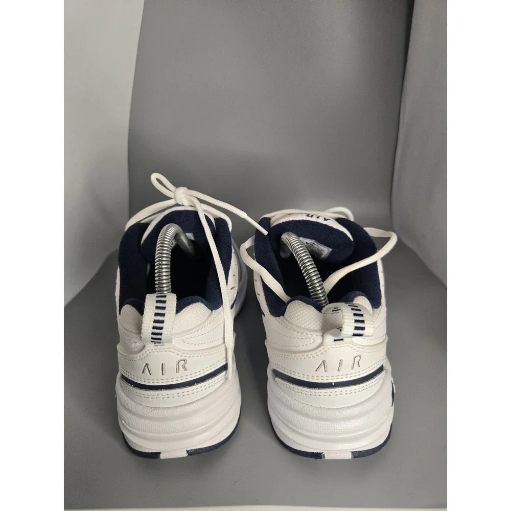 Nike Air Monarch IV White Navy Silver Mens Size 6.5 W 416355-102 Cross Trainer